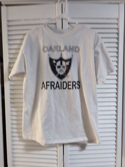 Vintage Oakland Afraiders Oakland Raiders Parody Mens T-shirt Size Large White