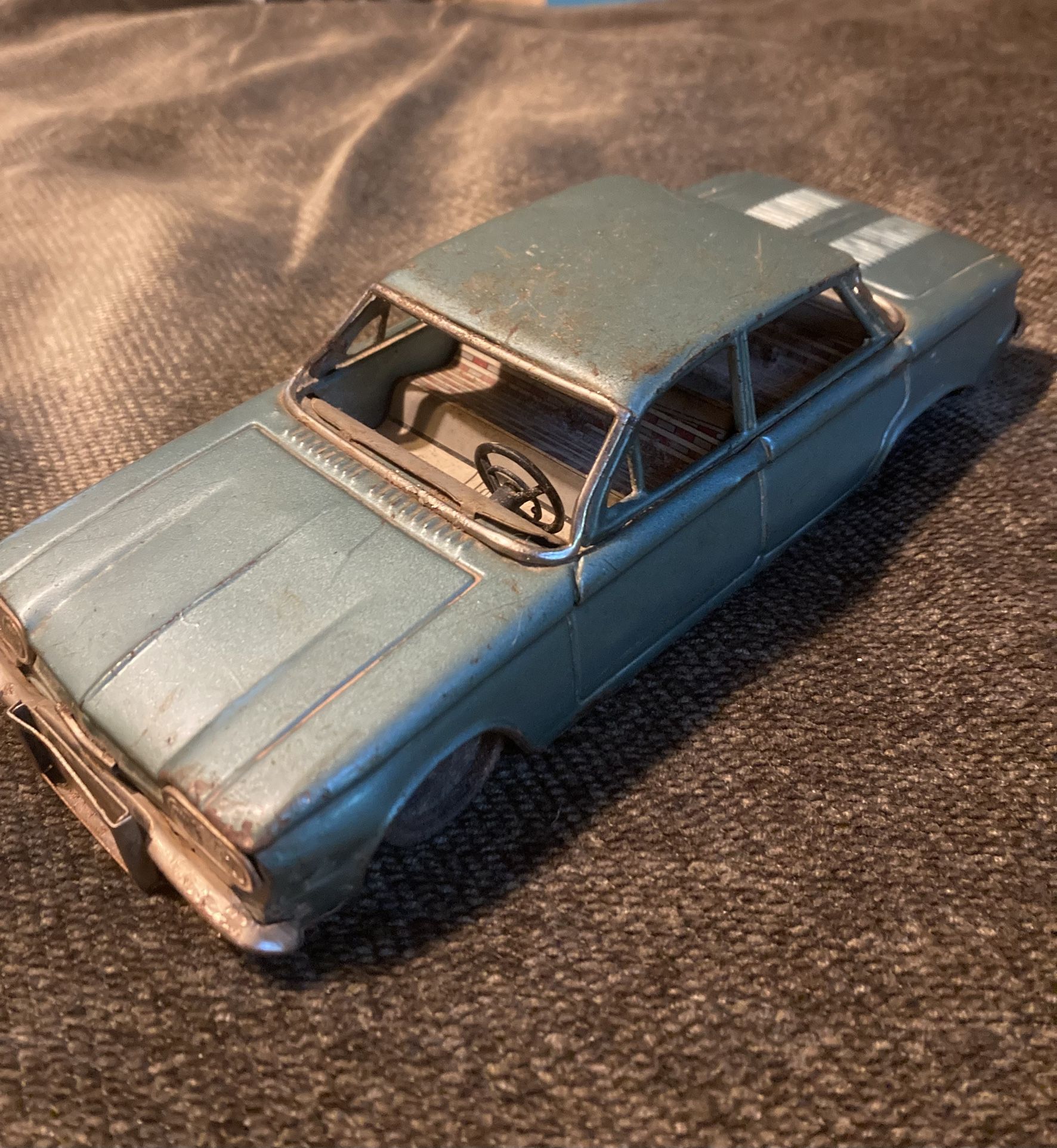 Rare 1961 BANDAI Tin Chevy Corvair Friction Toy Car