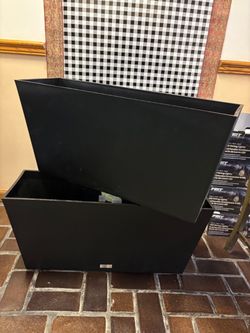 Black Metal Rectangle Planters – Set of 2