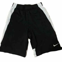 Nike Shorts Youth Large Black & White  Elastic Waist  Activewear Lightweight