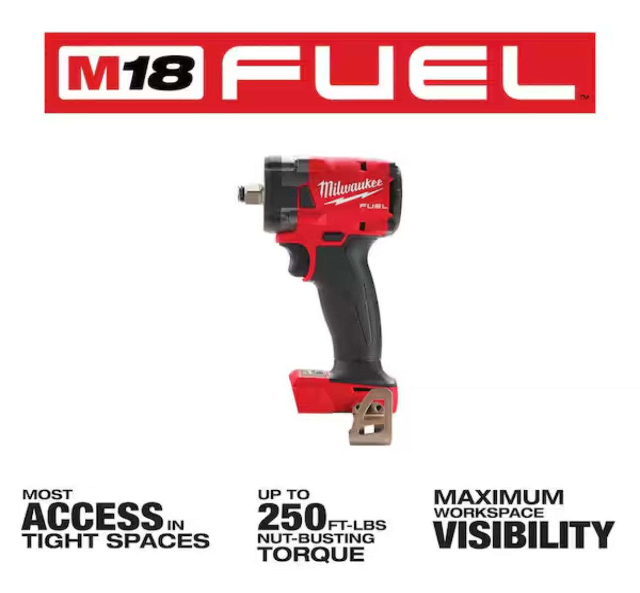 Milwaukee M18 FUEL GEN-3 18V Lithium-Ion Brushless Cordless 1/2 in. Compact Impact Wrench with Friction Ring (Tool-Only)