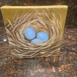 Mini 5x5 painted canvas.