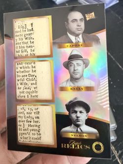 2025 Pieces of the Past Al Capone / Machine Gun Kelly / Baby Face Nelson TRIPLE RELIC – Villains Edition