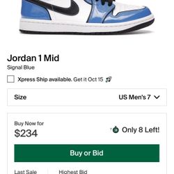 Jordan 1 Signal blue 