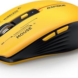 Rapique Ergonomic Design Wireless Mouse Yellow *New*