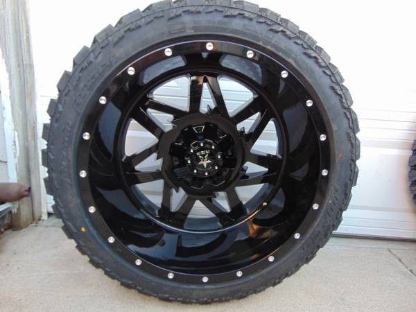 LT 35 13.50 24 AMP M/T Tires & 24X14 Gloss Black RBP Rims*5X5.5* *RAM*