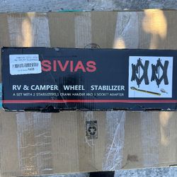 Camper RV Wheel Chock Stabilizer, Heavy Duty Tire Locking Chock RV Camper Accessories with Wrench, Anti-Move X Shape Wheel Chocks for Travel Trailers 