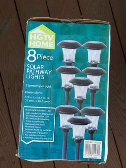 ☀️ HGTV Home 8-Piece Solar Pathway Lights (Oil-Rubbed Bronze)