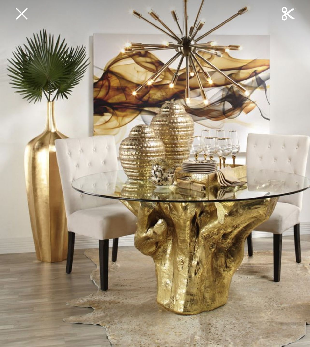 Zgallerie Gold Sequoia Dining Table