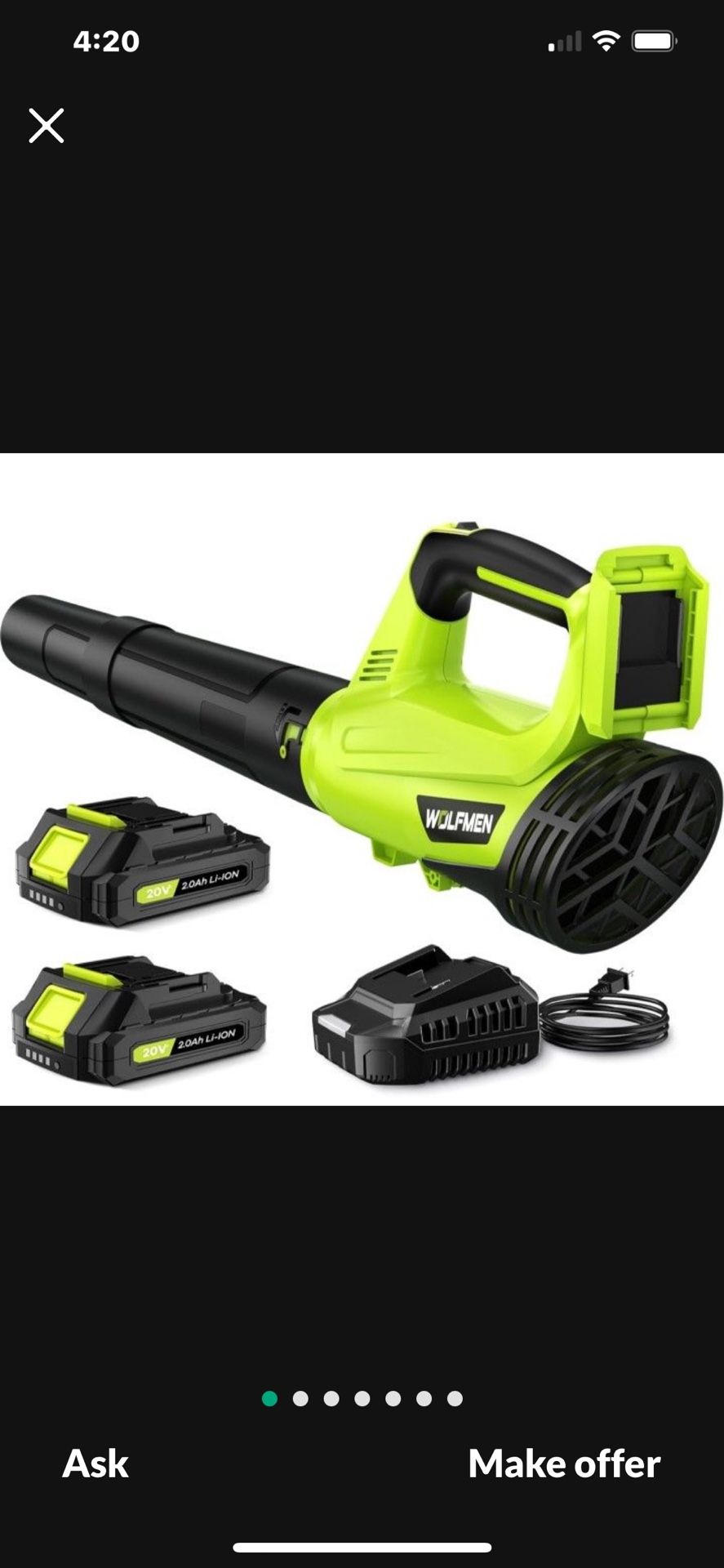 Electric Battery Powered Leaf Blower.