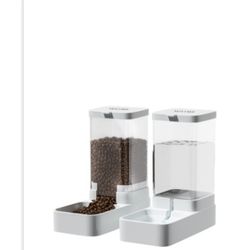Pet Feeder And Water Dispenser Set. New