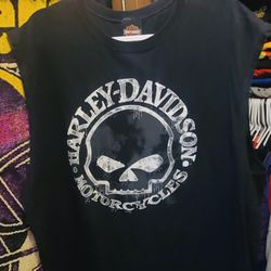 Harley Davidson black skull Wisconsin short sleeve shirt 2XL