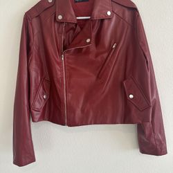 SHEIN Curve Leather Jacket 