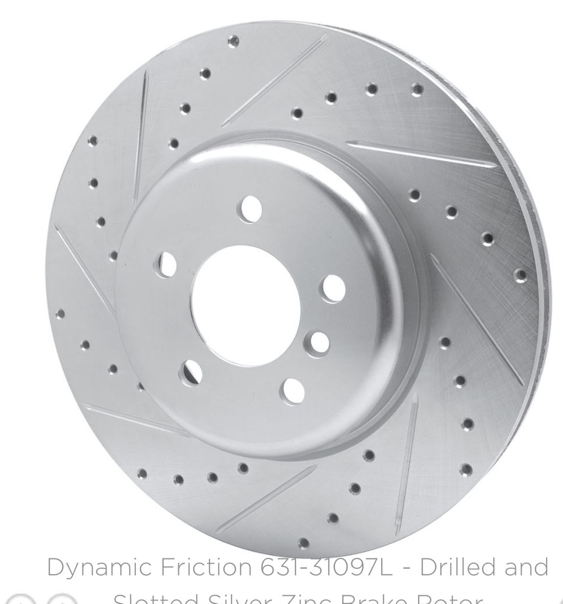 Dynamic Friction Zinc Coated Drilled and Slotted Brake Rotors  2011-2019 BMW left side