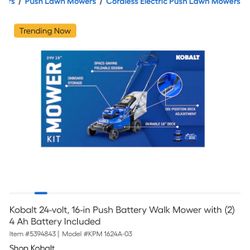 Kobalt 16 in Push Mower Kit