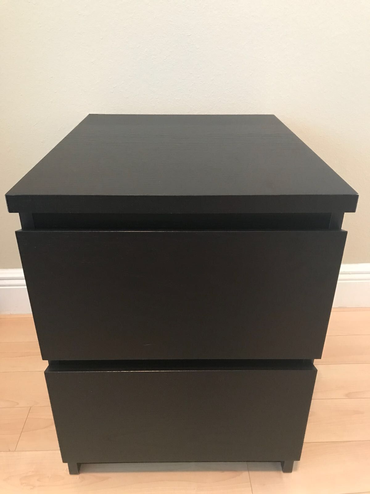 Ikea nightstand MALM 2-drawer chest, black-brown, 15 3/4x21 5/8 "