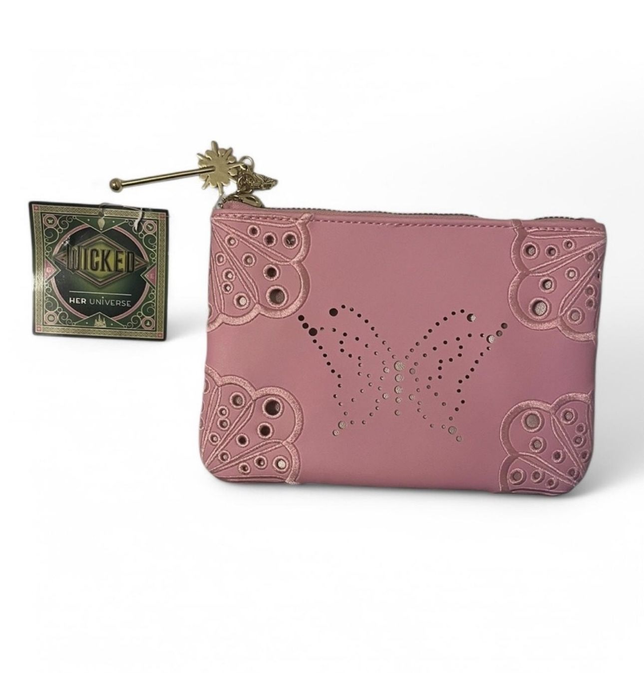 NEW Her Universe Wicked Glinda Pink Butterfly Zipper Wallet