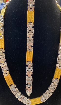 Brand New Stainless Steel Chain & Bracelet set