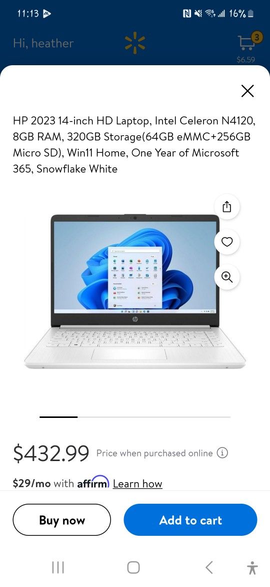 Brand New Hp 14 Snowflake White