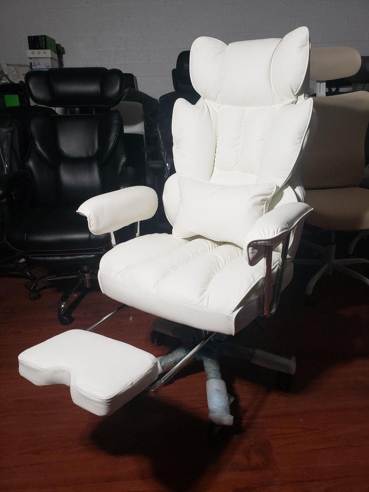 New Efomao Big and Tall Office Chair 400lbs – PU Leather Executive Office Chair W/ Lumbar Support & Leg Rest, Heavy-Duty Computer Chair for Home Offic
