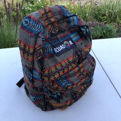 Ecuadorian cool, cloth and colorful day bag backpack!! 