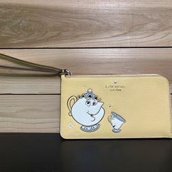 Kate Spade x Disney Beauty and the Beast Medium L-Zip Wristlet Daybreak 