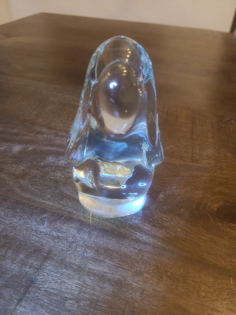 Vintage Hound Dog Clear Glass Paperweight