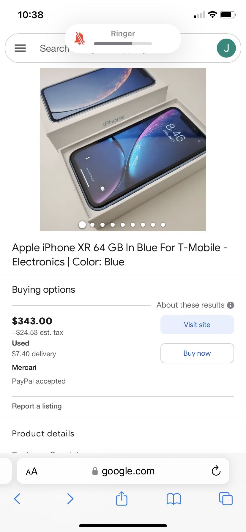 I Phone Xr Blue 
