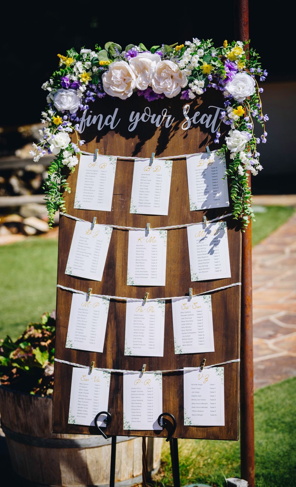 Seating Chart sign
