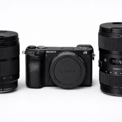Sony a6300 Bundle + FE 28-70mm Lens + Sigma Lens + Adapter + Camera Backpack