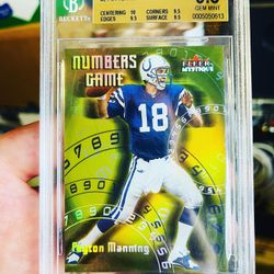 2000 Fleer Mystique Numbers Game Peyton Manning BGS 9.5 Gem Mint SSP Insert Rare