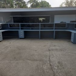 AMERICO LARGE SECTIONAL DESK WITH SHELVES 