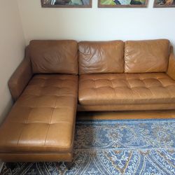Genuine Leather L-Sectional Great Condition 