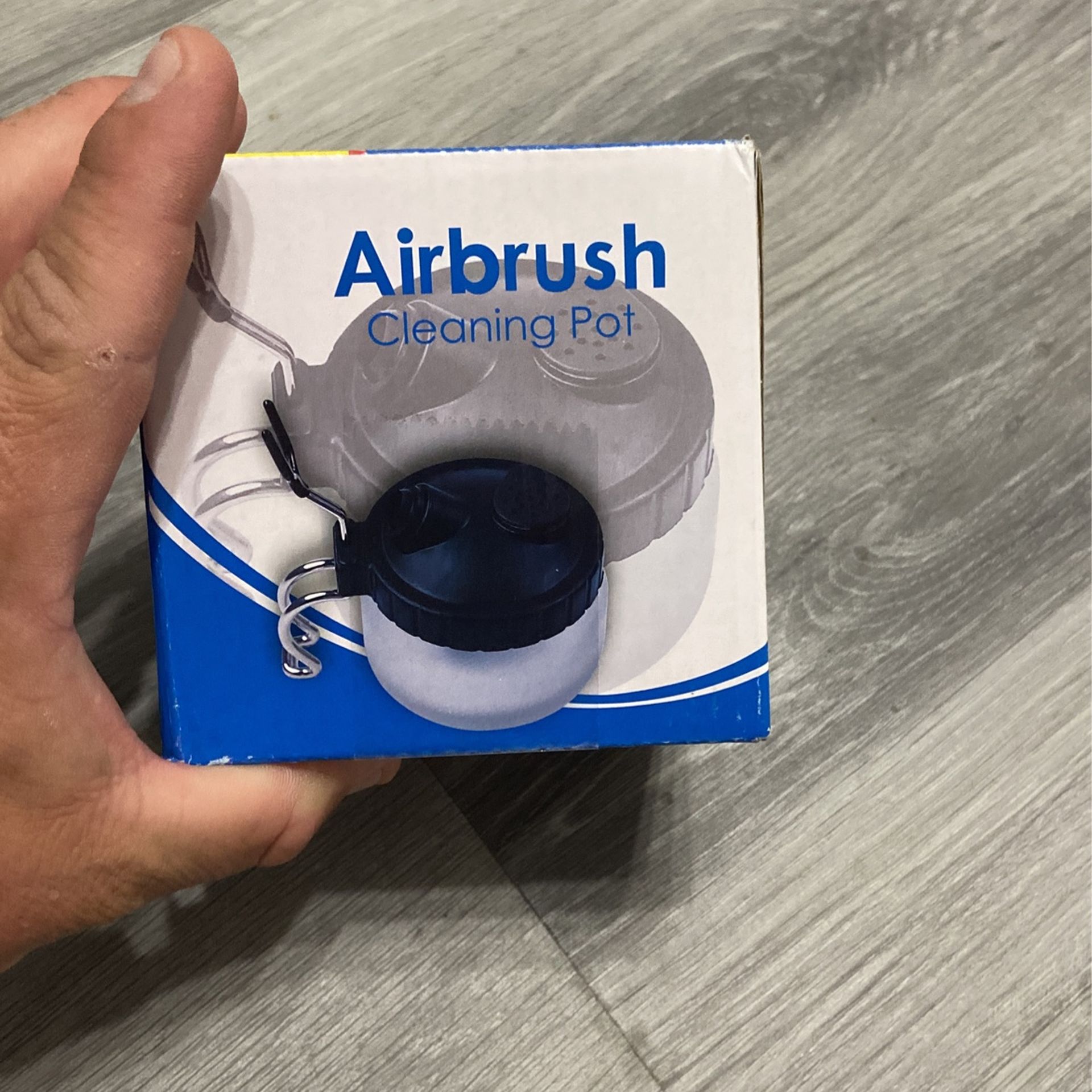 Airbrush Cleaning Pot And Air Brush Glass Jars And Wooden Case For Air Brush Gun