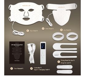 MEGELIN Led Red Light Therapy Face & Neck Mask, 7 Colors Led Light Therapy Facial Mask, Infrared Red Light Therapy Mask, Infrared Light Skin Rejuvenat