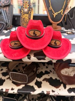Red Rodeo Cowboy Hat Keychains