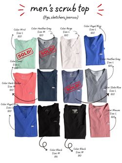 Scrub Tops + Bottoms (FIGS, JAANUU, Sketchers)