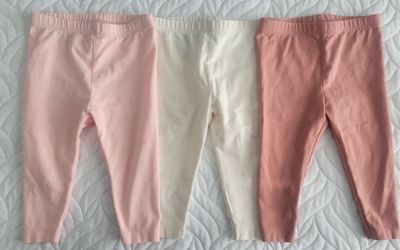 Baby Girls Leggings Set of 3. 6-9 months