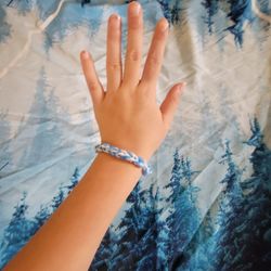 Blue And White Rainbow Loom Bracelet