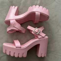 Pink Platform Heel Sandal 