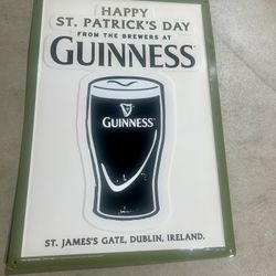 Guinness Metal Bar Sign  Happy St Patrick's Day 