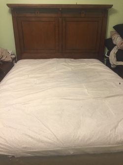 Queen bed frame and mattress