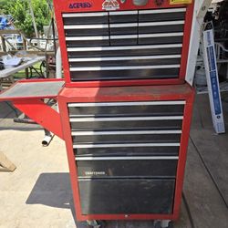 17 Drawers Craftsman Tool Box With Small Table On A Side No Keys 