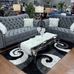 New Velvet Sofa Loveseat (black,blue,grey,green)