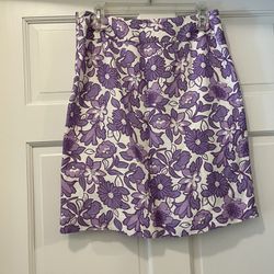 Ann Taylor Loft purple flowers print skirt