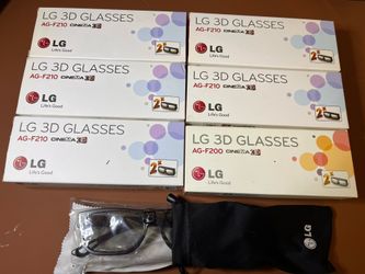 12 Pairs LG 3D Glasses - 5 Box AG F210, 4 New/1 Open & 1 Box AG F200, Open
