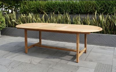 BRAND NEW Exetendable Rectangular 9 Piece 100% FSC Solid Teak Patio Dining Set | Ideal Furniture Set For Outdoor