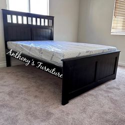 Solid Wood Queen Size Bed & Foam Mattress 