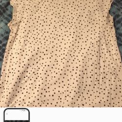 LOFT Cream Polka Dot Blouse