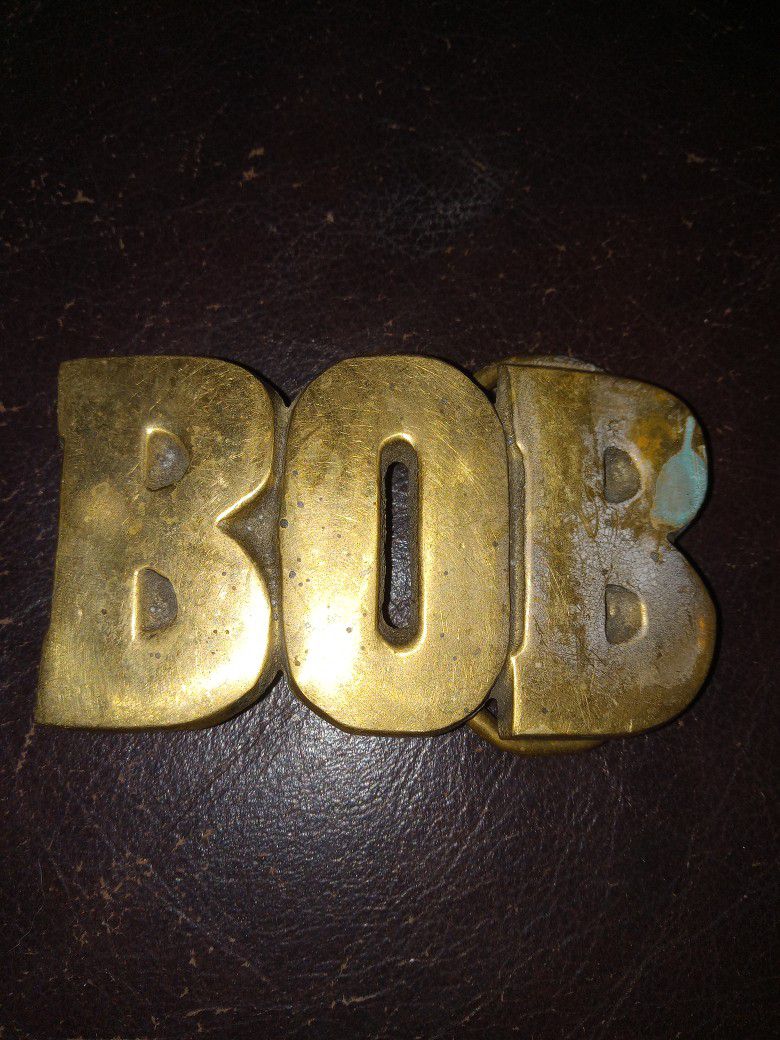 Bob Gold Brass Belt Buckle